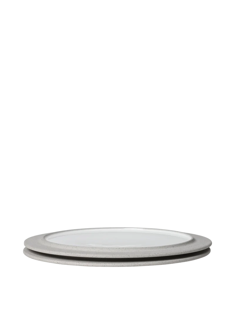 Sonae Dinner Plates - Ø28 - Set of 2 - Grey/White
