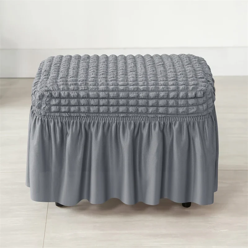 Housse pour fauteuil IKEA Strandmon avec jupe plissée texture gaufrée