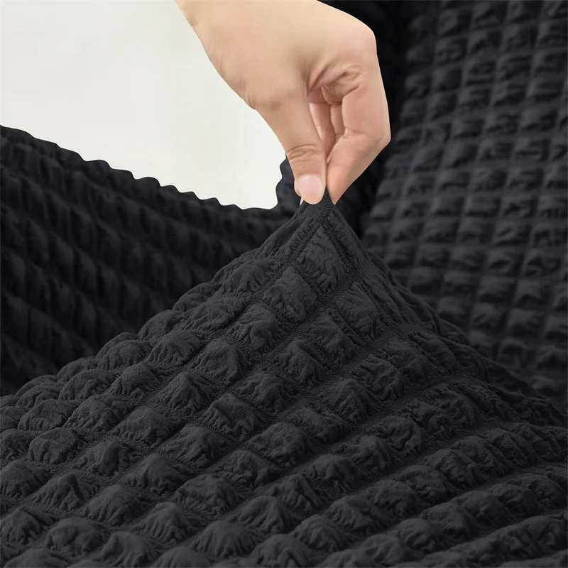 Housse pour fauteuil IKEA Strandmon avec jupe plissée texture gaufrée