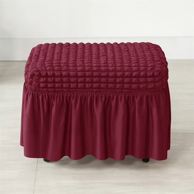 Housse pour fauteuil IKEA Strandmon avec jupe plissée texture gaufrée