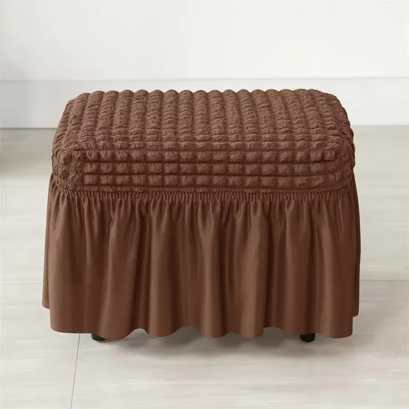 Housse pour fauteuil IKEA Strandmon avec jupe plissée texture gaufrée