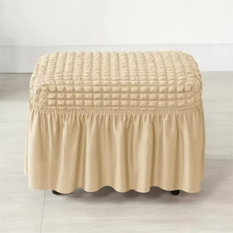 Housse pour fauteuil IKEA Strandmon avec jupe plissée texture gaufrée