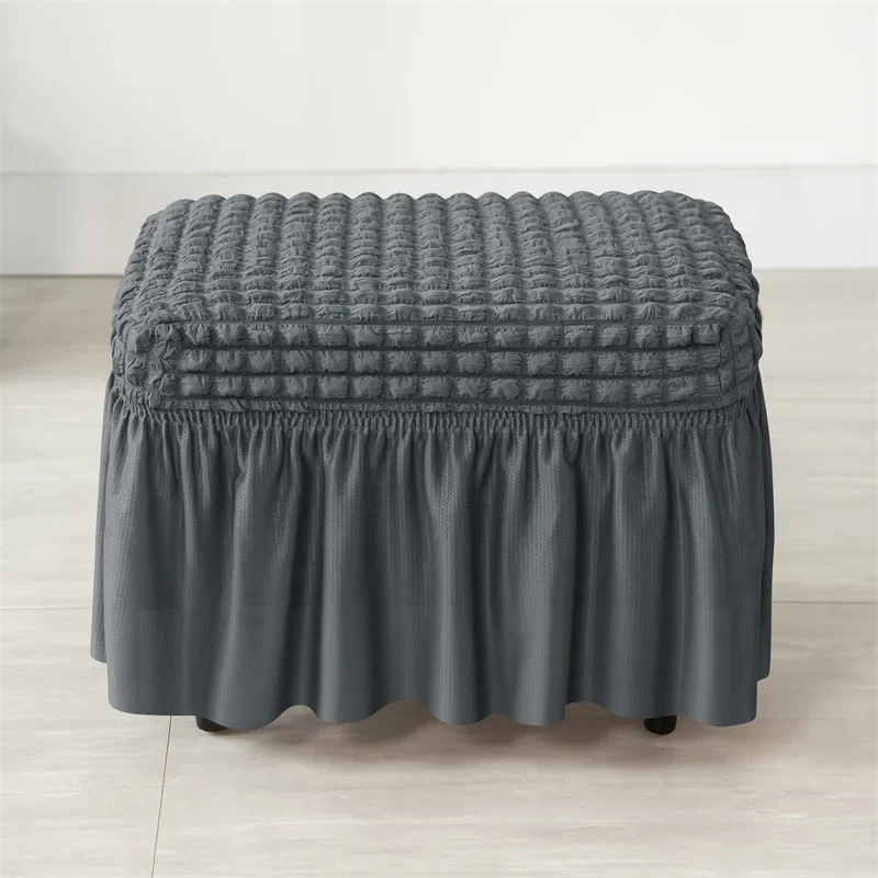 Housse pour fauteuil IKEA Strandmon avec jupe plissée texture gaufrée