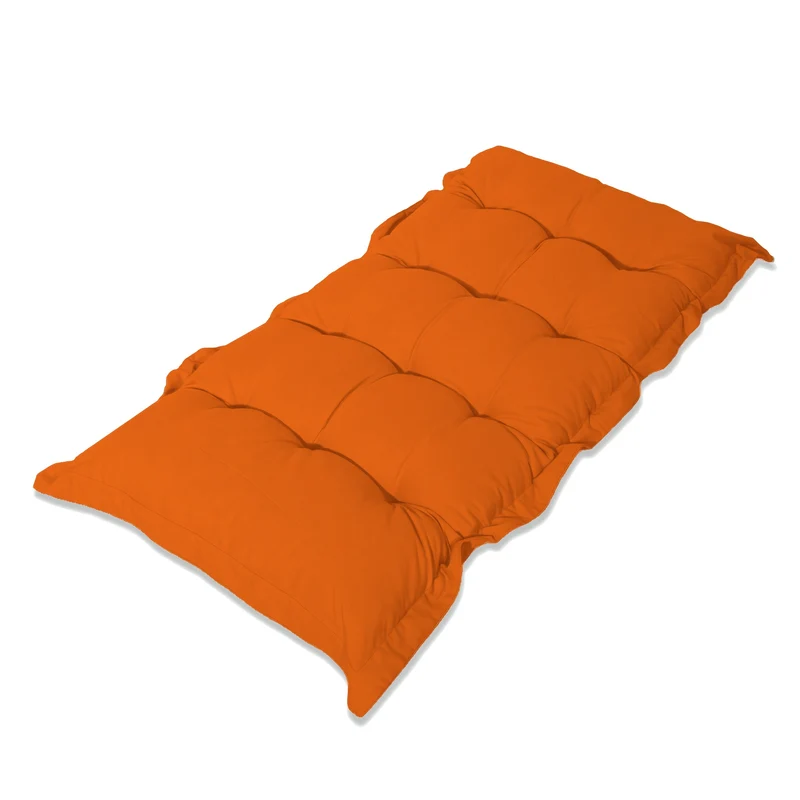 Coussin Banc & Sol Capitonné 120x60 Orange - Épais 10cm (Polyvalent)
