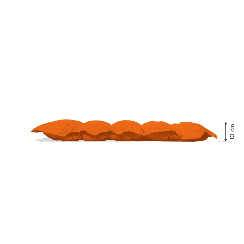 Coussin Banc & Sol Capitonné 120x60 Orange - Épais 10cm (Polyvalent)