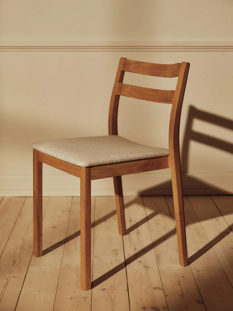 Boda Dining Chair - Upholstered Seat - Staple - Natural Oak/Off-White