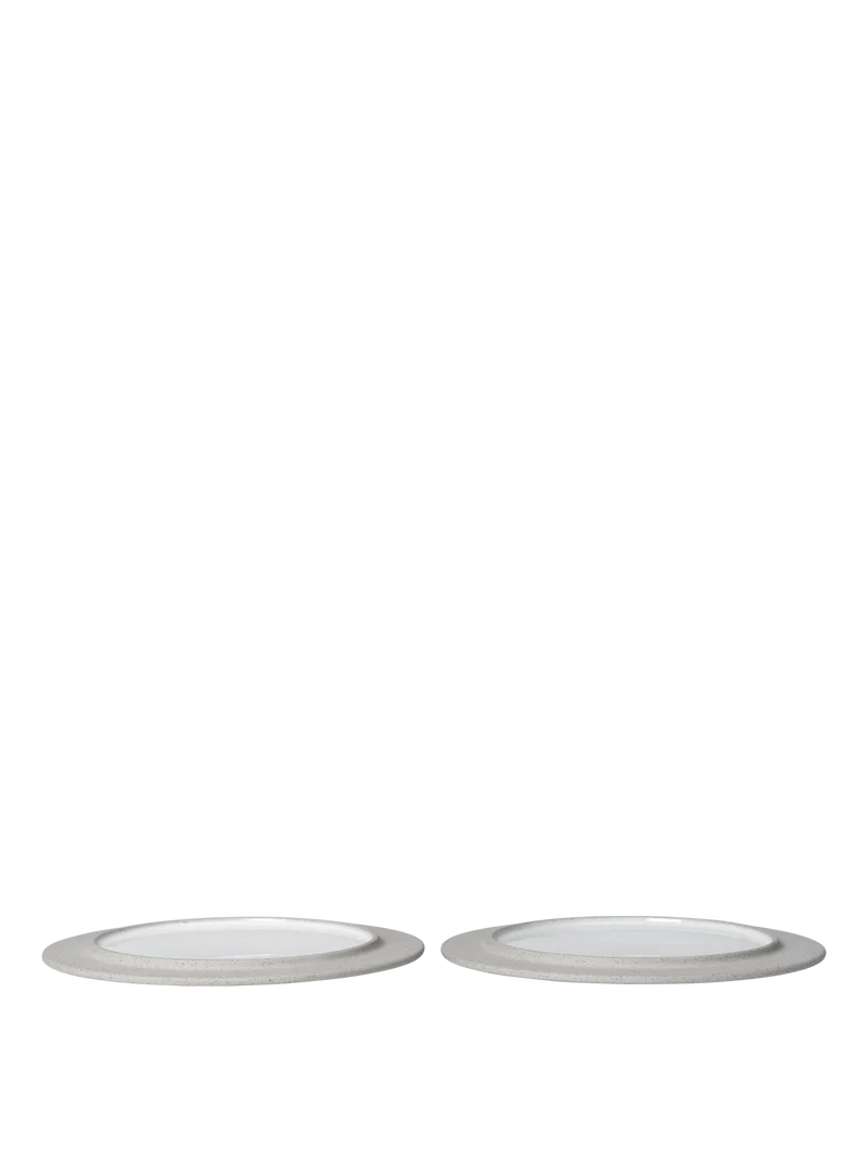 Sonae Dessert Plates - Ø22 - Set of 2 - Grey/White