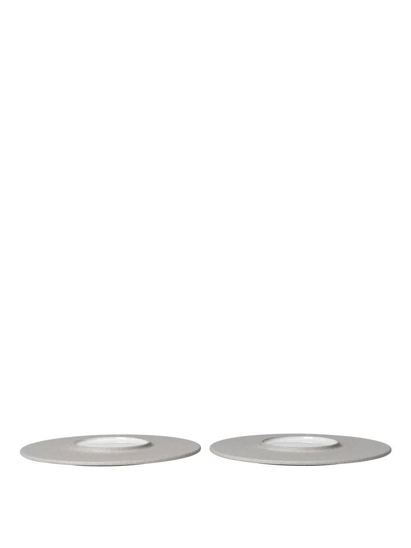 Sonae Dessert Plates - Ø22 - Set of 2 - Grey/White