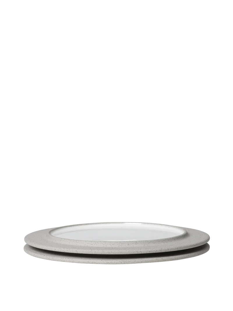 Sonae Dessert Plates - Ø22 - Set of 2 - Grey/White