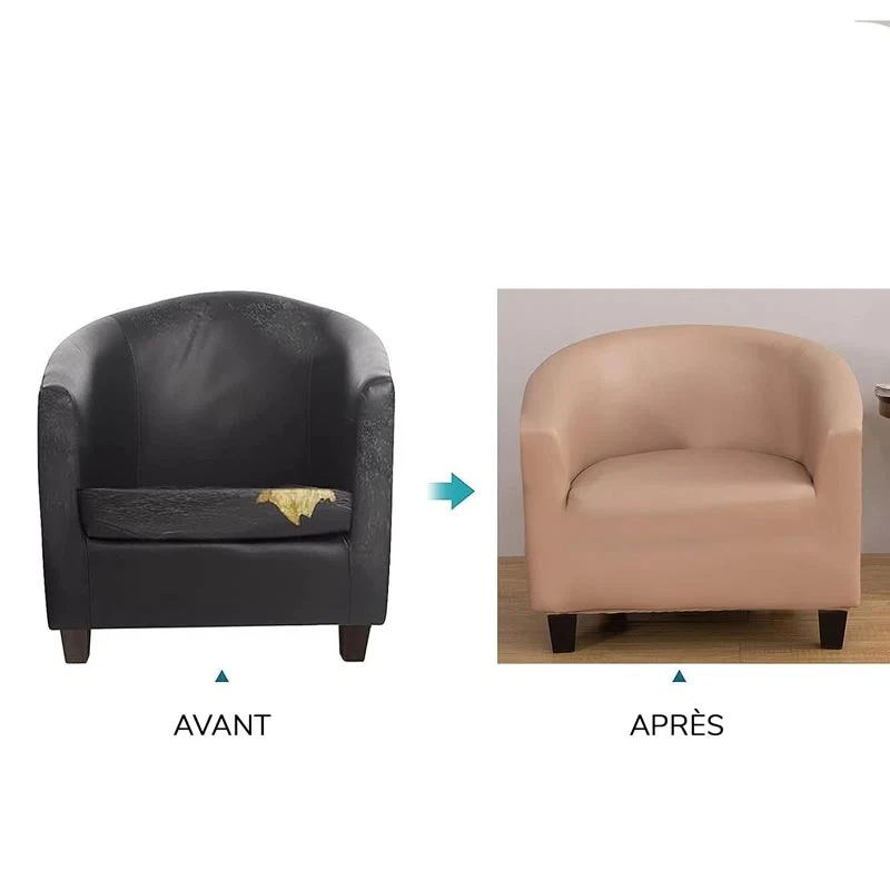 Housse de Fauteuil Cabriolet En Cuir PU Marron Clair