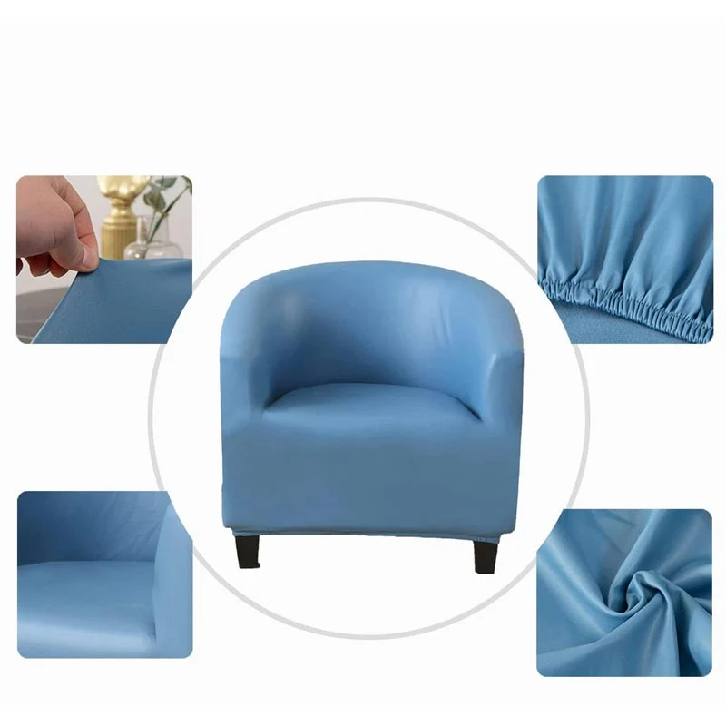 Housse de Fauteuil Cabriolet En Cuir PU Bleu Ciel