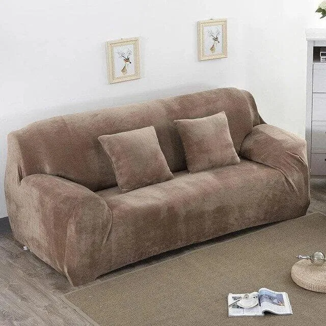 Housse de Canapé Taupe Velours