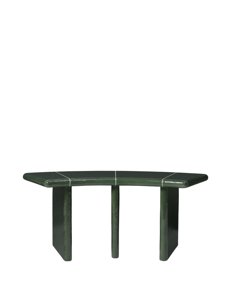 Deya Curved Bench - 110 - Dark Green