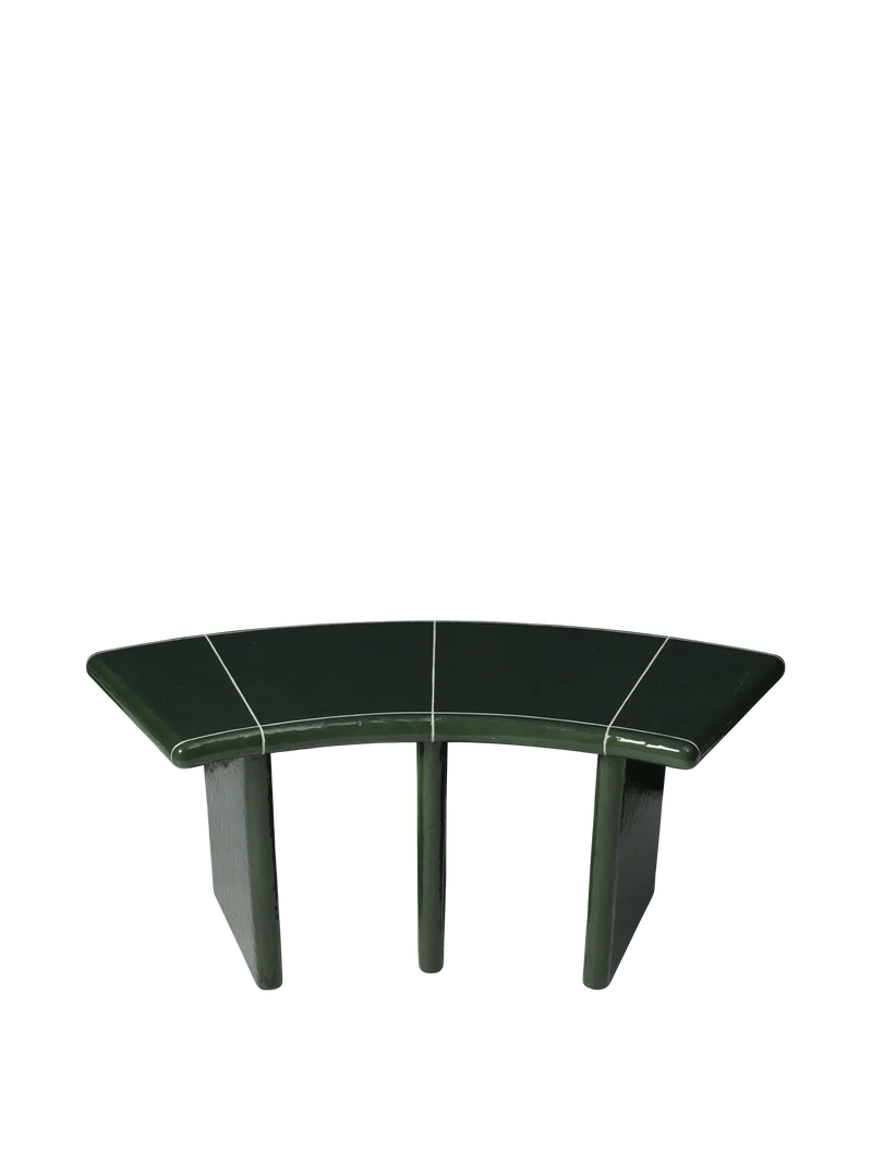 Deya Curved Bench - 110 - Dark Green