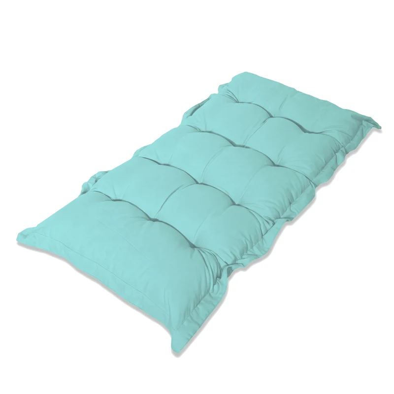 Coussin Banc & Sol Capitonné 120x60 Bleu Caraïbes - Épais 10cm (Polyvalent)