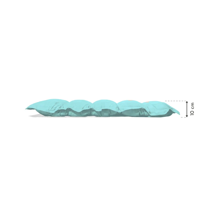 Coussin Banc & Sol Capitonné 120x60 Bleu Caraïbes - Épais 10cm (Polyvalent)