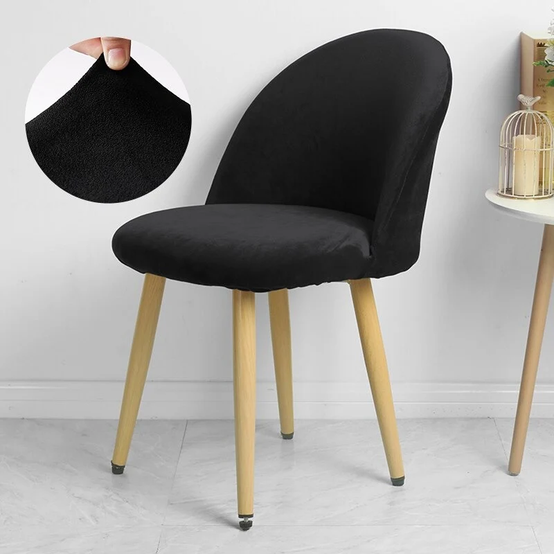 Housse de Chaise Scandinave Velours - Noir