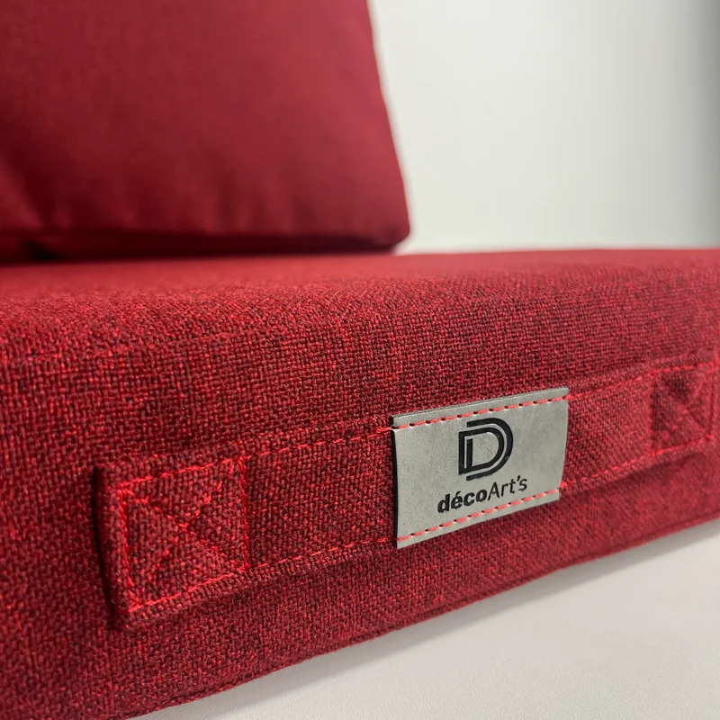 Ensemble Coussins Salon Jardin 120x60 Rouge Bordeaux - 1 Assise + 2 Dossiers (Premium 270g)