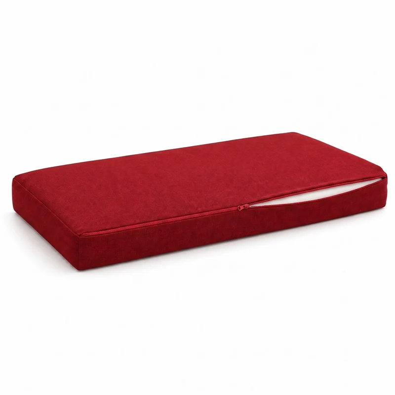 Ensemble Coussins Salon Jardin 120x60 Rouge Bordeaux - 1 Assise + 2 Dossiers (Premium 270g)