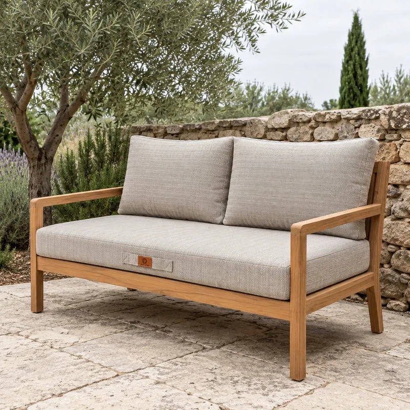 Ensemble Coussins Salon Jardin 120x60 Beige Chiné Noir - 1 Assise + 2 Dossiers (Premium 270g)