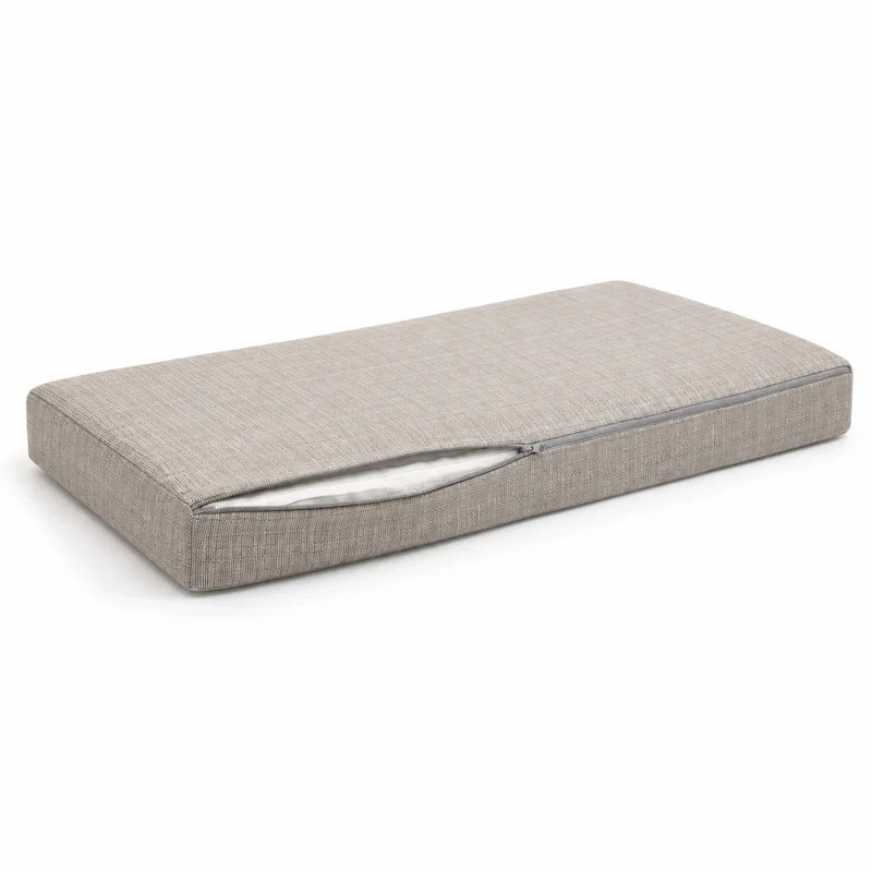 Ensemble Coussins Salon Jardin 120x60 Beige Chiné Noir - 1 Assise + 2 Dossiers (Premium 270g)