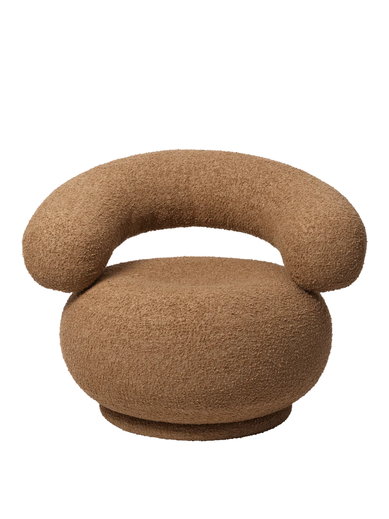 Orbo Lounge Chair - Swivel - Raw Bouclé - Tan