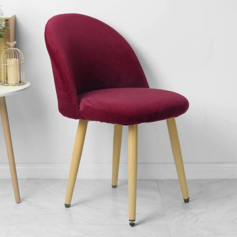 Housse de Chaise Scandinave Velours - Rouge Bordeaux