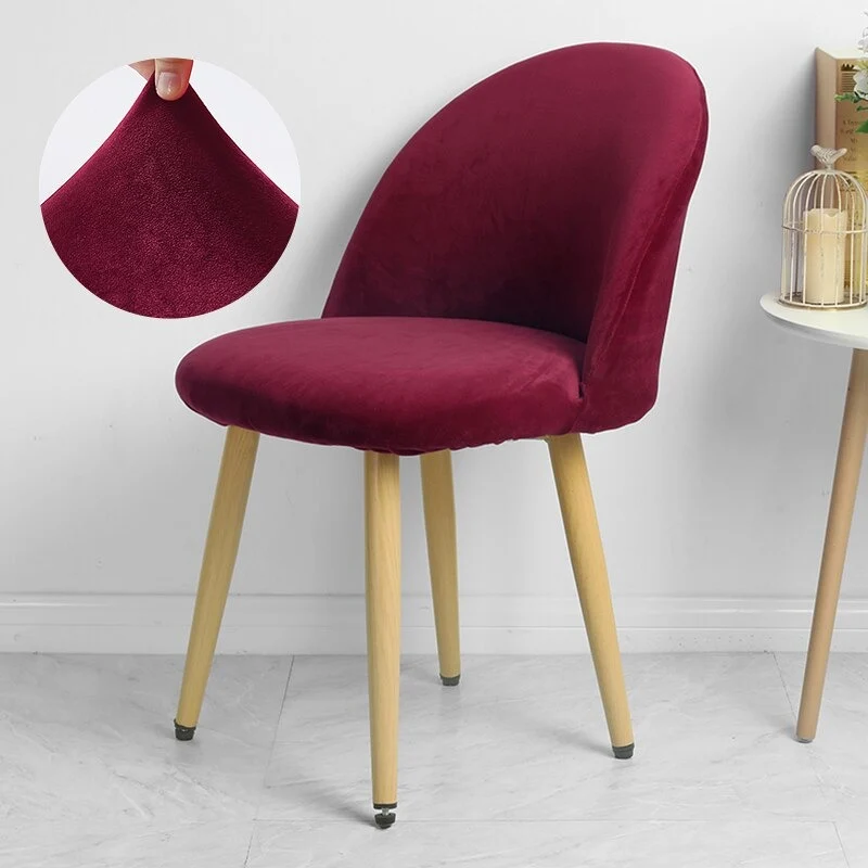 Housse de Chaise Scandinave Velours - Rouge Bordeaux