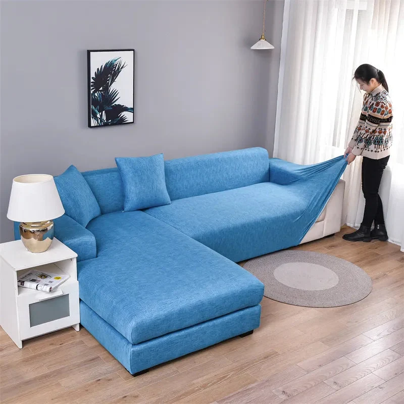 Housses de canapé extensibles couleurs unies et rayures (12 Motifs)