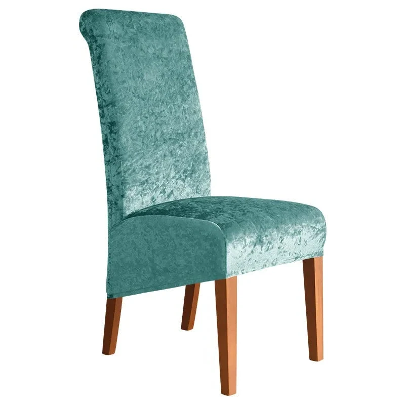 Housses de chaises hautes extensibles en velours brillanté