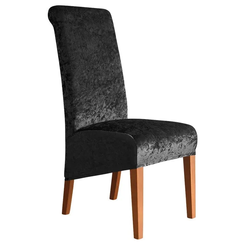 Housses de chaises hautes extensibles en velours brillanté