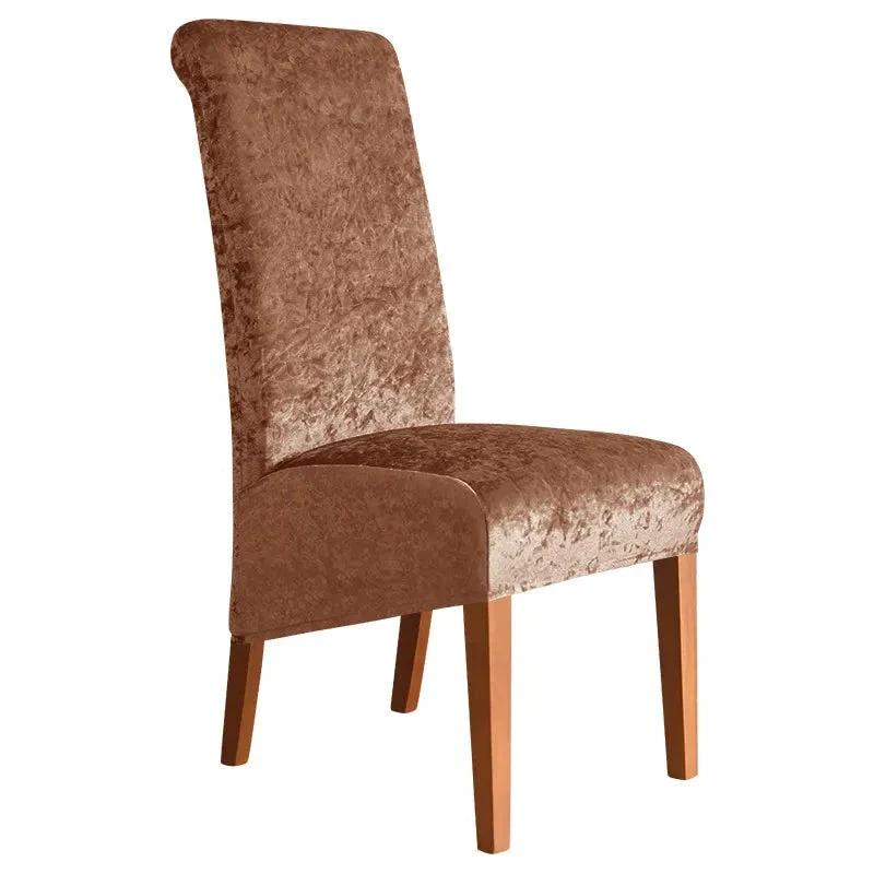 Housses de chaises hautes extensibles en velours brillanté