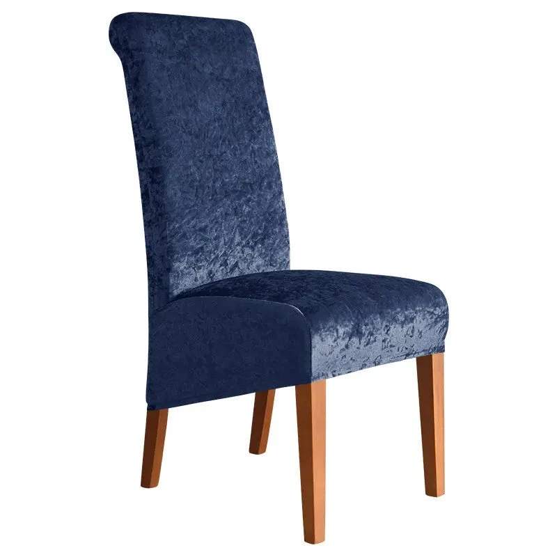 Housses de chaises hautes extensibles en velours brillanté