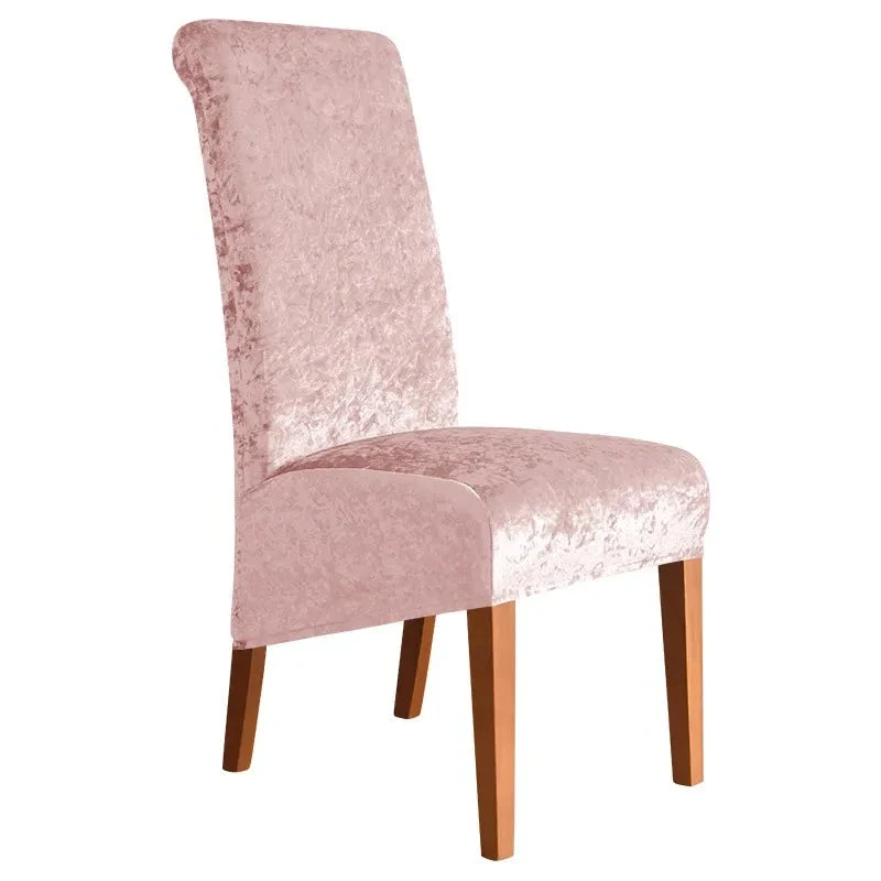 Housses de chaises hautes extensibles en velours brillanté
