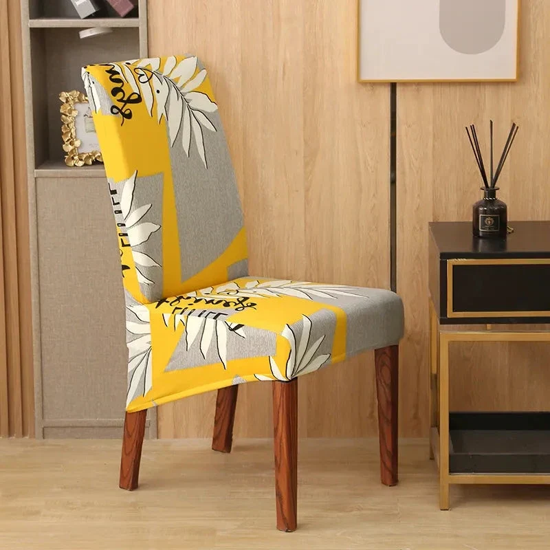 Housses de chaises hautes extensibles lycra contemporaine (8 Motifs)
