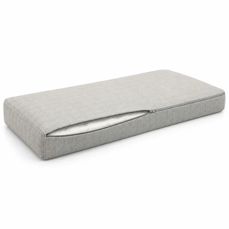 Ensemble Coussins Salon Jardin 100x50 Beige Chiné Turquoise - 1 Assise + 2 Dossiers (Premium 270g)