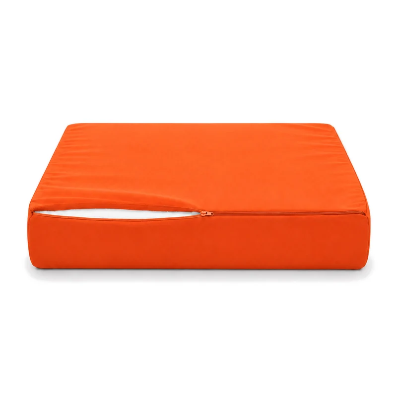 Ensemble Coussins Salon Jardin 50x50 Orange - Déhoussable & Anti-UV (Assise + Dossier)