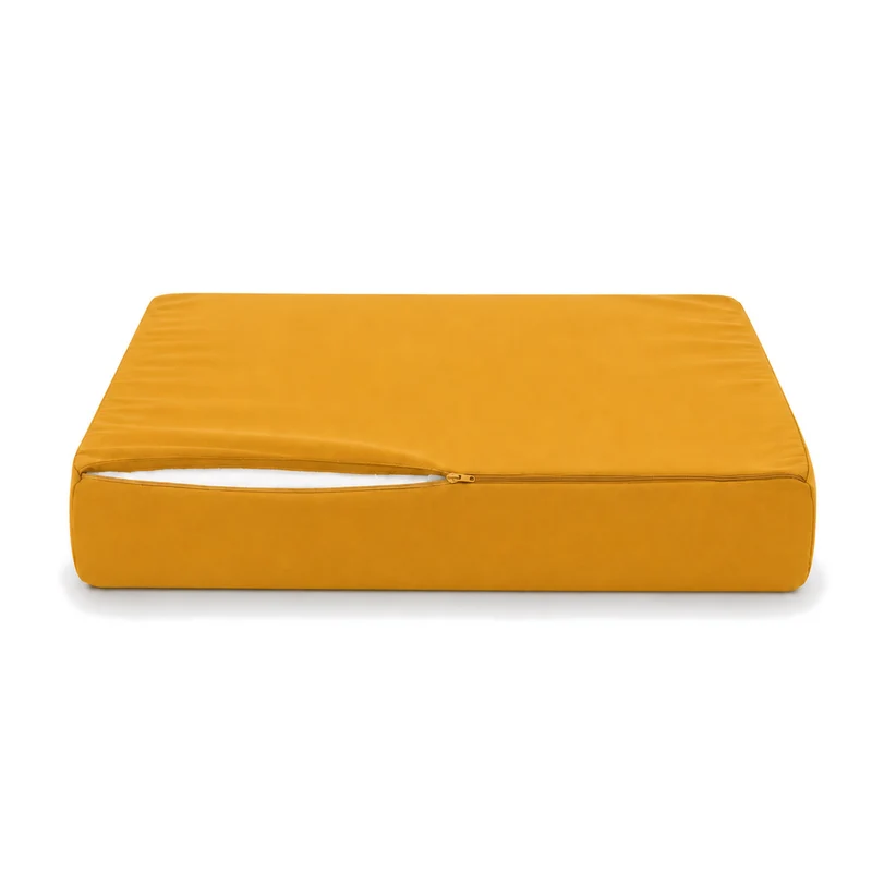 Ensemble Coussins Salon Jardin 50x50 Jaune - Déhoussable & Anti-UV (Assise + Dossier)