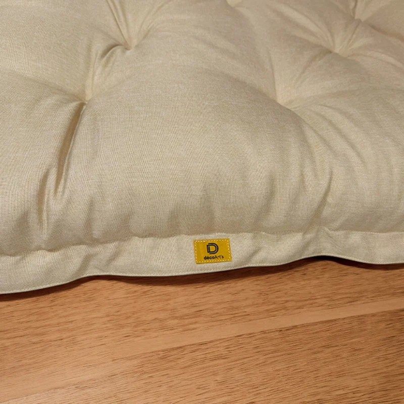 Futon de Sol XXL Effet Lin 195x100 Beige - Épais 15cm (Lit d'Appoint & Détente)