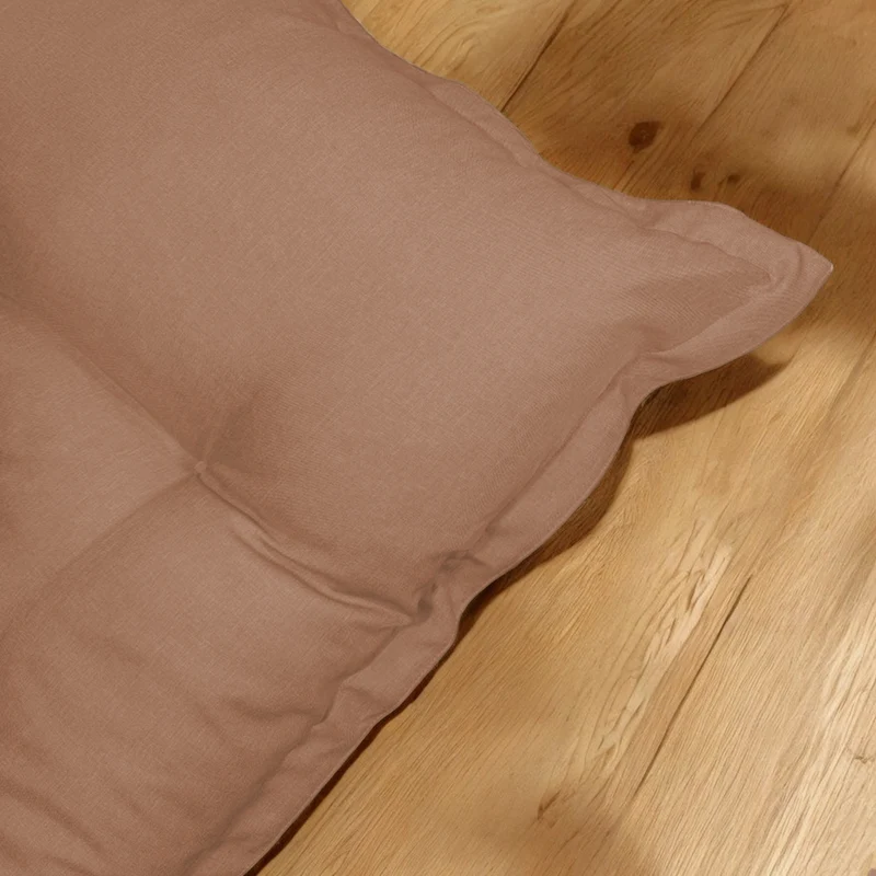 Futon de Sol XXL Effet Lin 195x100 Marron - Épais 15cm (Lit d'Appoint & Détente)