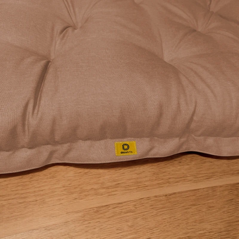 Futon de Sol XXL Effet Lin 195x100 Marron - Épais 15cm (Lit d'Appoint & Détente)