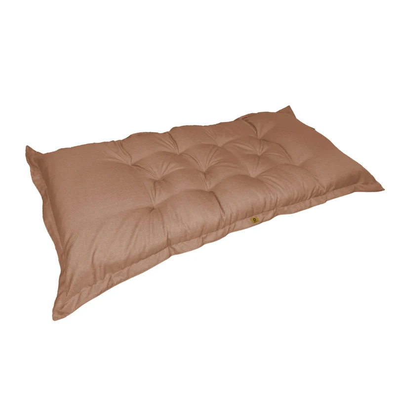 Futon de Sol XXL Effet Lin 195x100 Marron - Épais 15cm (Lit d'Appoint & Détente)