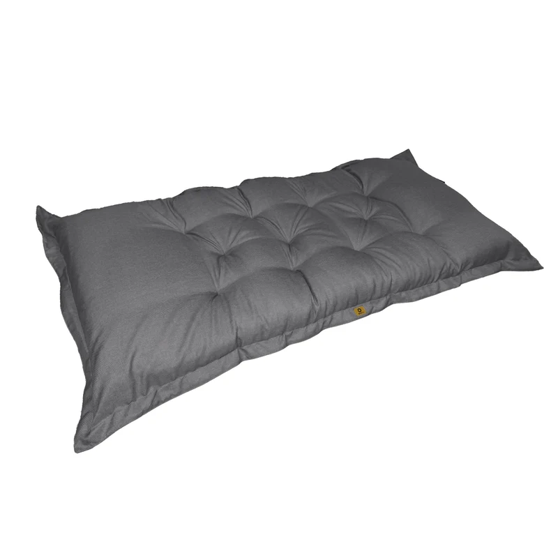 Futon de Sol XXL Effet Lin 195x100 Gris Chiné - Épais 15cm (Lit d'Appoint & Détente)