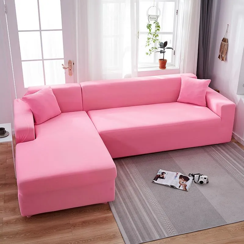 Housse de Canapé d'Angle Rose Clair