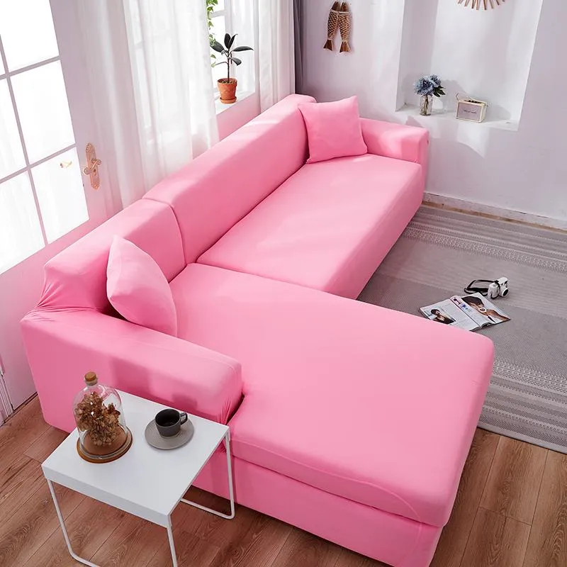 Housse de Canapé d'Angle Rose Clair
