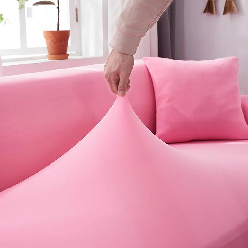 Housse de Canapé d'Angle Rose Clair