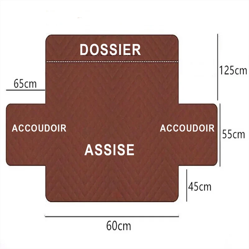 Housse pour fauteuil relax en velours matelassé antidérapante texture hibiscus