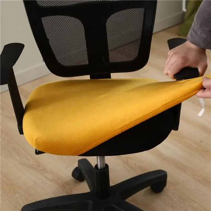 Housse de Chaise Bleu nuit de Bureau Style Velours