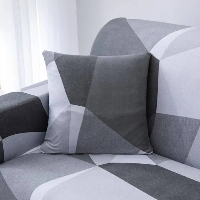 Housse Canapé d'Angle Universelle à Motifs Géométrique - Tissu Extensible