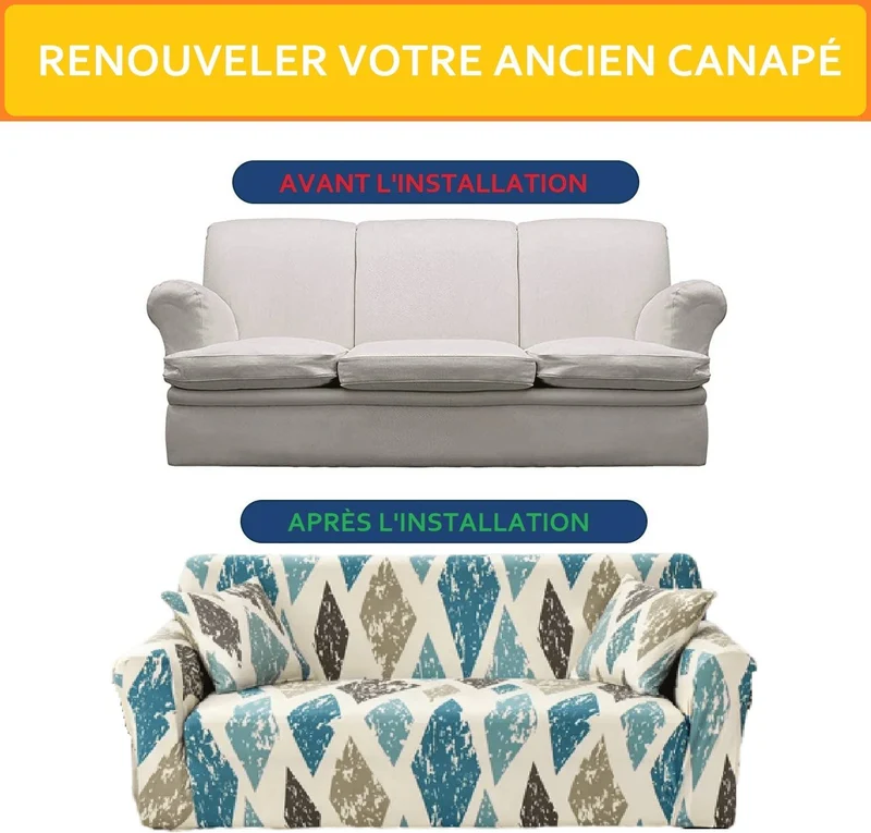 Housse de Canapé avec Appui Tête Amovible - Design Moderne